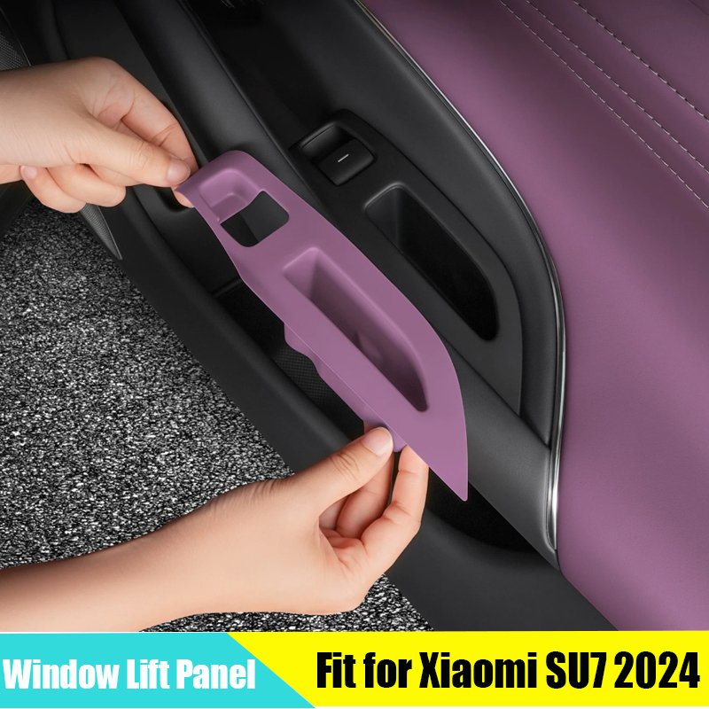 Car Accessories Xiaomi - Xiaomi SU7 2024-2025改造車用ウィンドウリフトパネル、ドアスイッチボタン保護パッド、インテリアアクセサリー