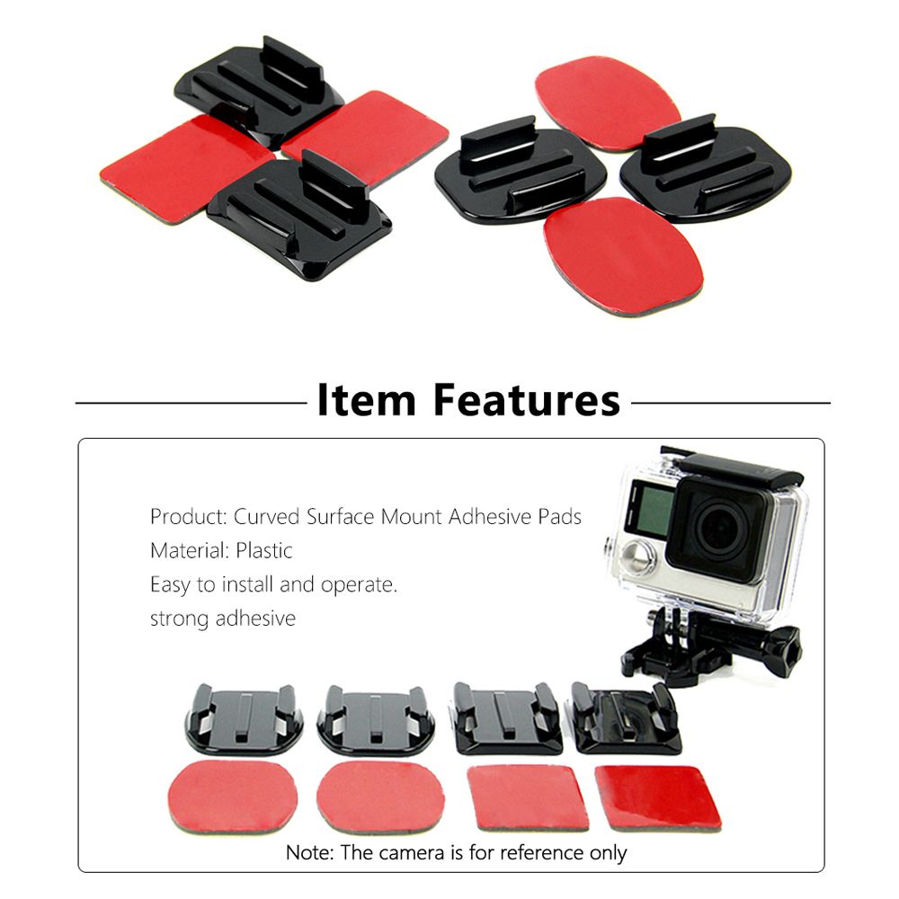 Car Accessories Xiaomi - 車のヘルメットカメラ粘着ステッカーホルダーフラットカーブマウントパッド GoPro Hero Xiaomi Yi 4K用