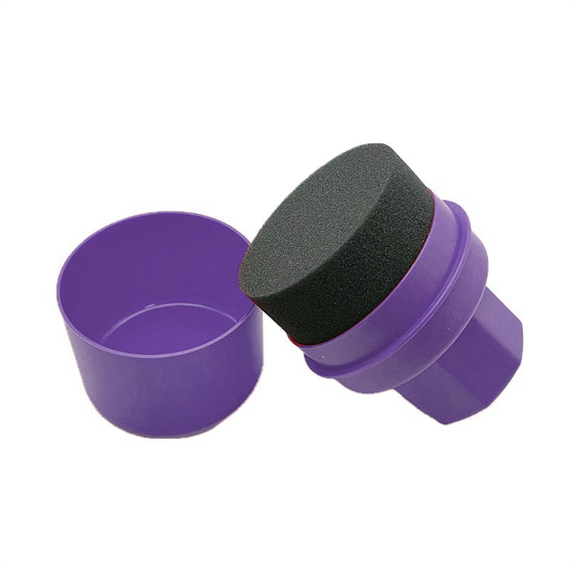Car Detailing Brush - 車用ワックス塗布パッド、蓋付きワックススポンジ、湾曲形状、簡単ワックス塗布、タイヤスポンジ、タイヤクリーニングツール、ディテーリングブラシ