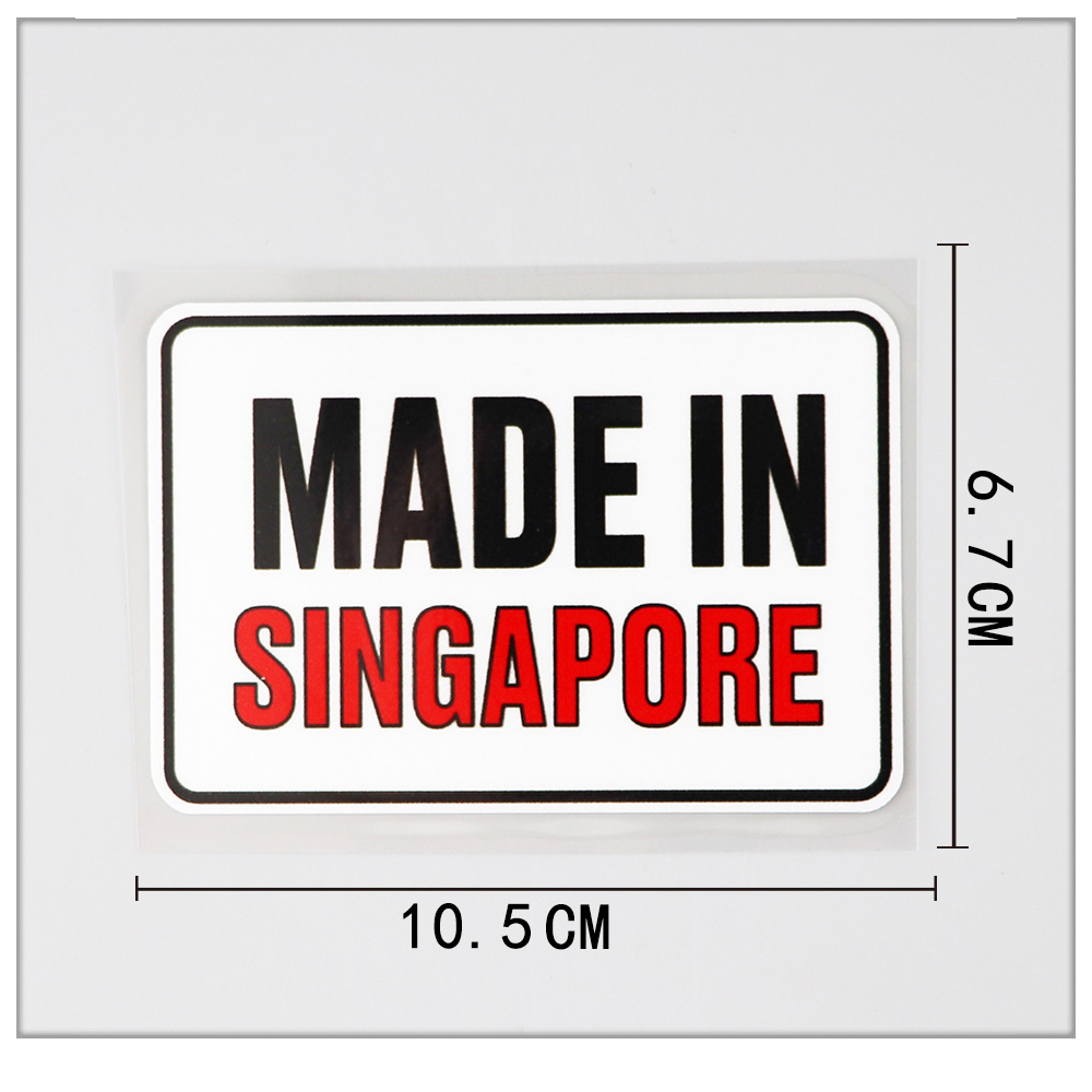Car Accessories Singapore - PVC車用装飾ステッカー,singapore,防水ステッカー,装飾アクセサリー,10.5x6.7cm
