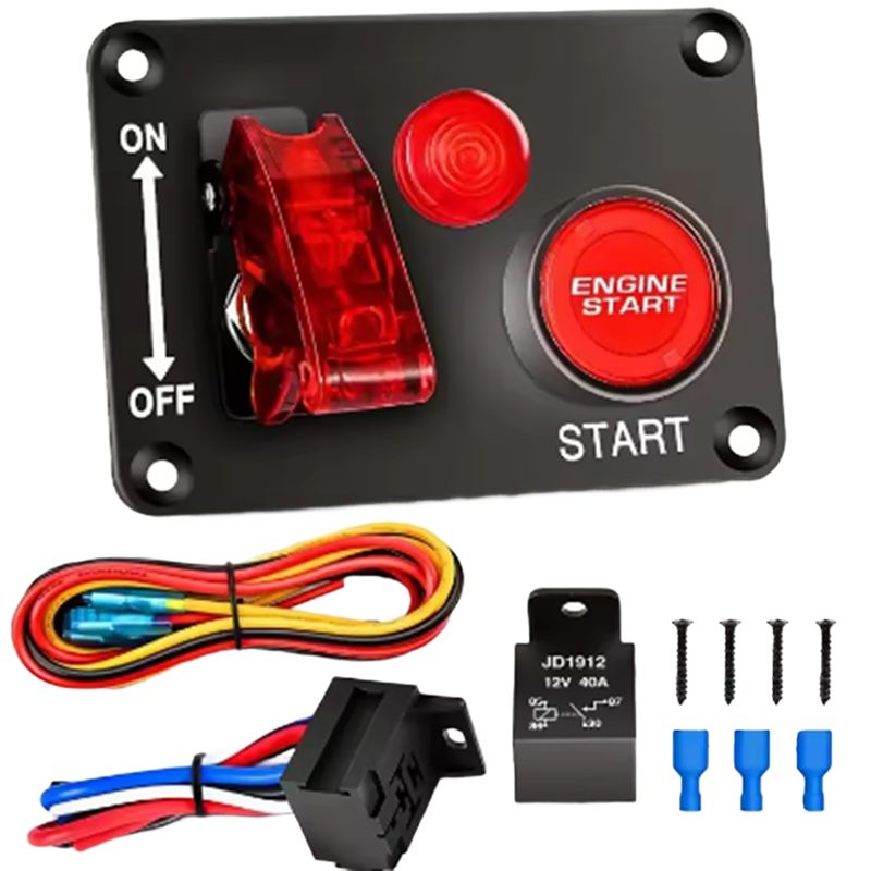 Car Accessories Light - 自動車アクセサリーレーシングカー 12V 点火ライトランチャースタートストップボタントグルスイッチパネルボート ATV UTV-N32R