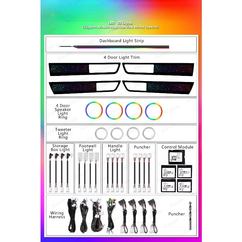 シンフォニーRGB雰囲気ライトキット 2010-2013年式 - Car Accessories Light のレビューと価格