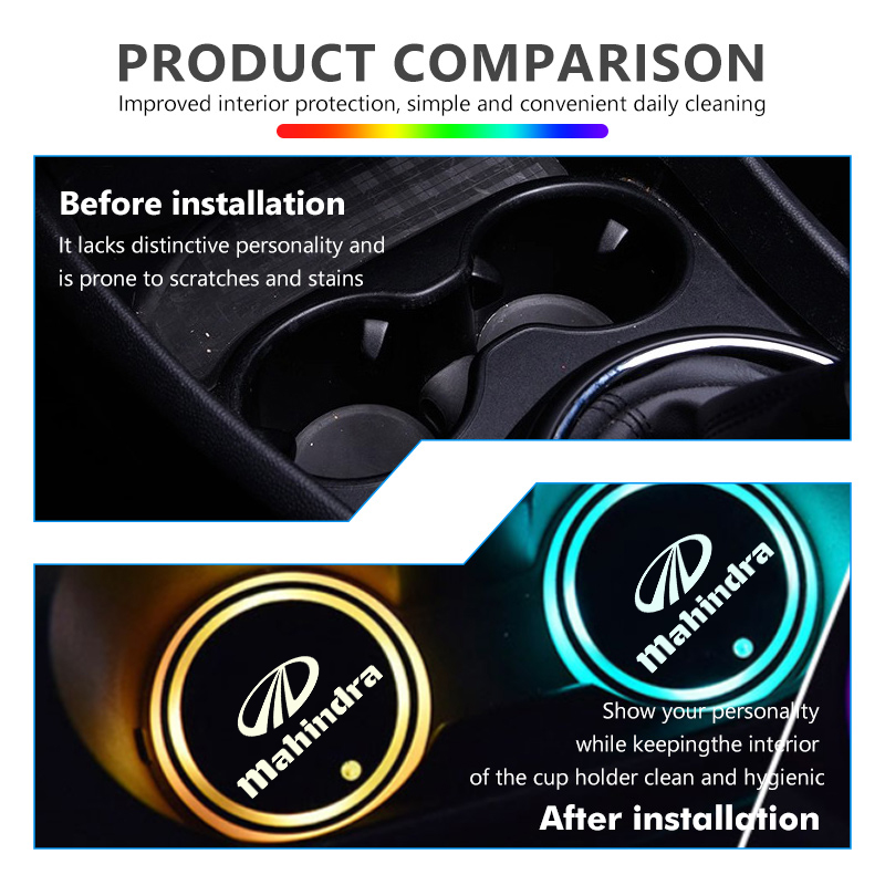 車用ウォーターカップコースター、ドリンクホルダー、発光マット - Car Accessories Xuv 300 のレビューと価格