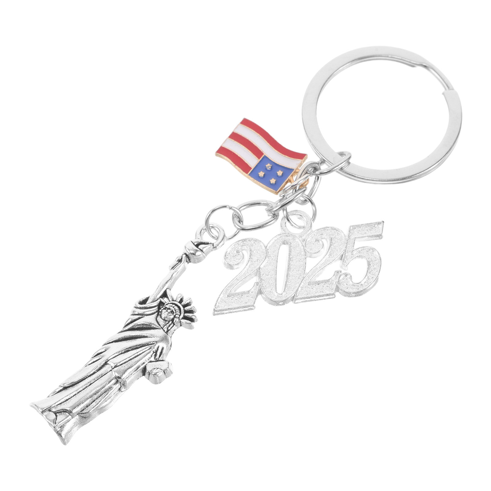 自由の女神キーホルダー メタルペンダント アメリカ国旗デザイ - Car Accessories York のレビューと価格