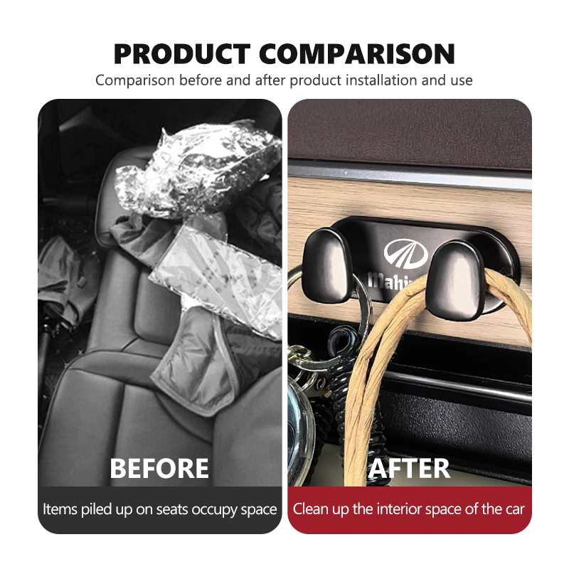 亜鉛合金製カーフック 室内壁掛けステッカーフック 収納アクセ - Car Accessories Xuv 300 のレビューと価格