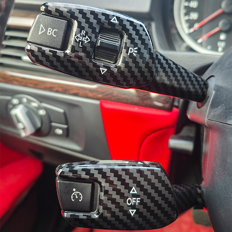 車用ターンシグナルワイパーレバースイッチカバーカーボンステア - Steering Wheel Cover のレビューと価格