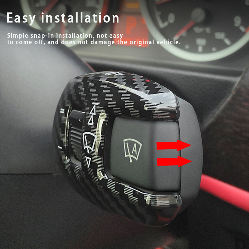 車用ターンシグナルワイパーレバースイッチカバーカーボンステア - Steering Wheel Cover のレビューと価格