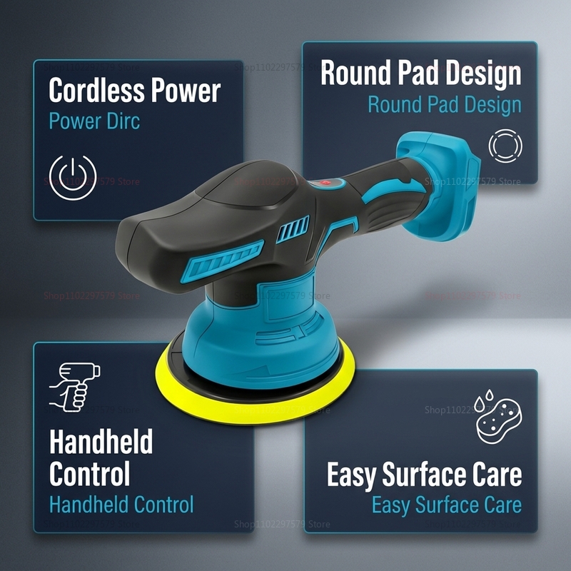 ワイヤレス18V電動カーポリッシャー回転式バフ研磨機、ワック - Car Detailing Brush のレビューと価格
