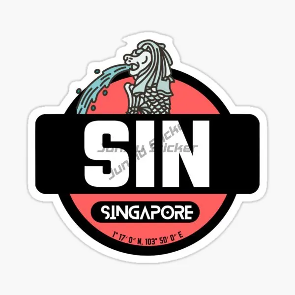 シンガポール国旗地図マーライオンエンブレムクリエイティブ P - Car Accessories Singapore のレビューと価格