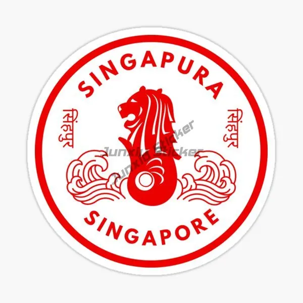シンガポール国旗地図マーライオンエンブレムクリエイティブ P - Car Accessories Singapore のレビューと価格