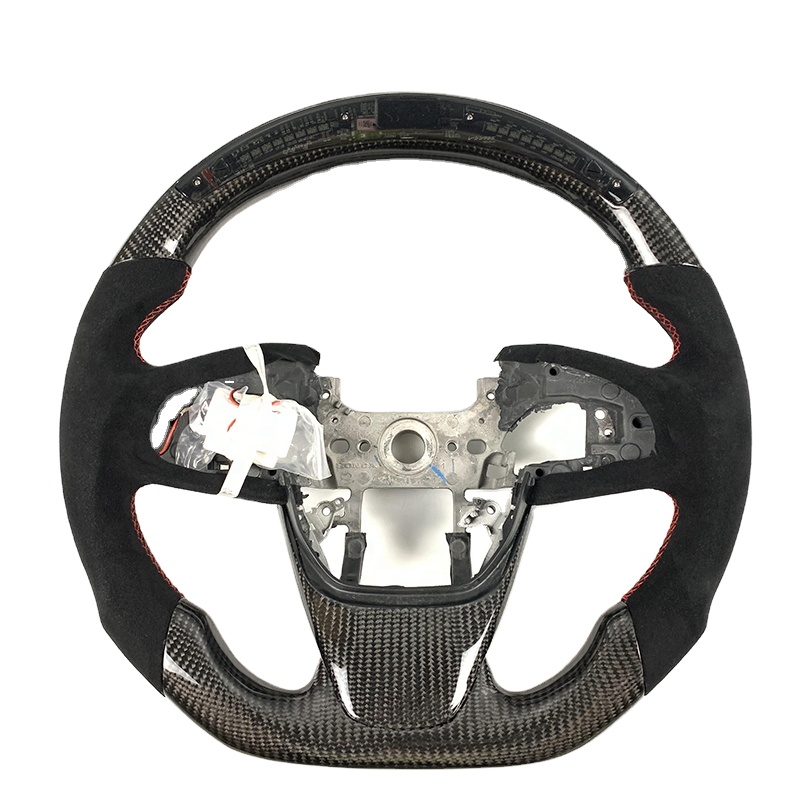 カスタムカーインテリアLEDカーボンファイバーステアリングホ - Steering Wheel Cover のレビューと価格