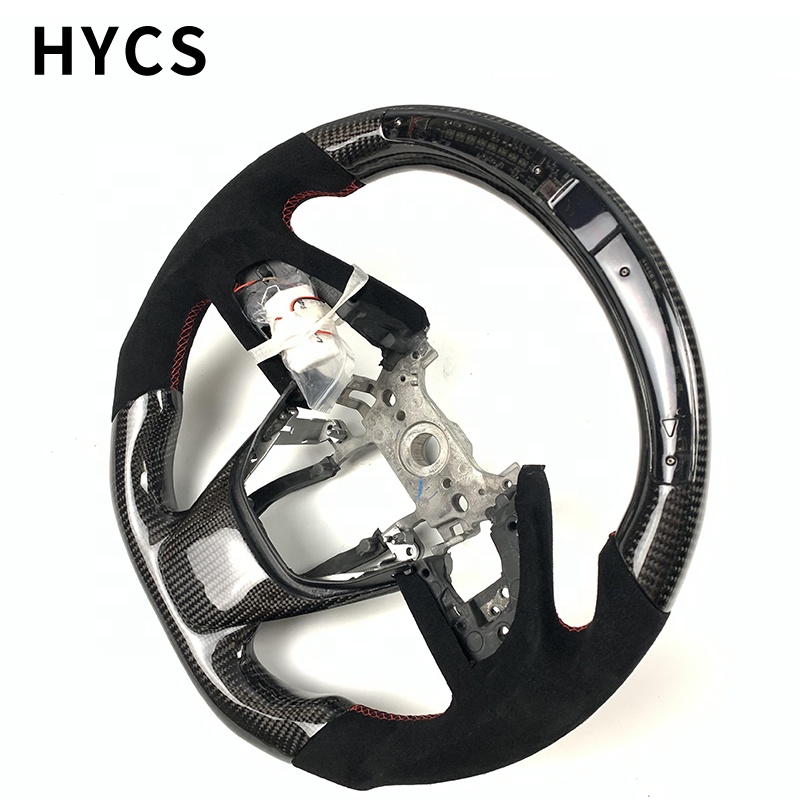 カスタムカーインテリアLEDカーボンファイバーステアリングホ - Steering Wheel Cover のレビューと価格