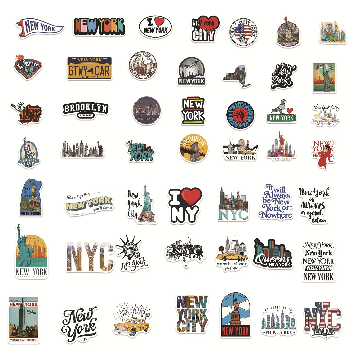 50/100 個かわいいニューヨーク市旅行ステッカー美的デカ - Car Accessories York のレビューと価格