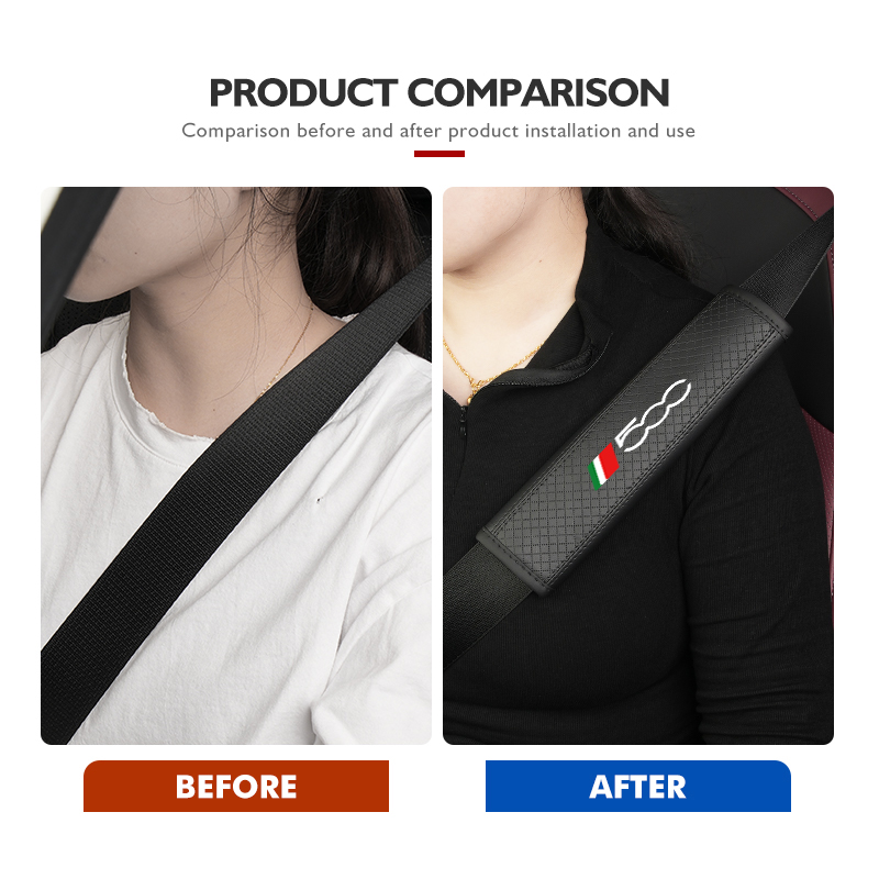 フィアット用 1/2 個カーシートベルトカバーショルダーレザ - Car Accessories Low Price のレビューと価格
